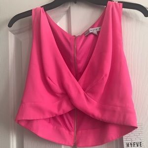 Neon pink crop top (non stretch)
